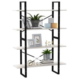 Berkfield Home 4-Tier Book Cabinet White 100x30x140 cm Solid Pine Wood - Size: 100 x 30 x 140 cm - thumbnail 4