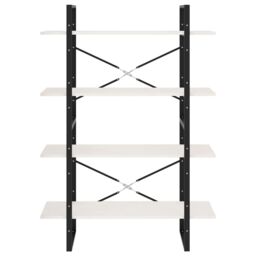 Berkfield Home 4-Tier Book Cabinet White 100x30x140 cm Solid Pine Wood - Size: 100 x 30 x 140 cm - thumbnail 5