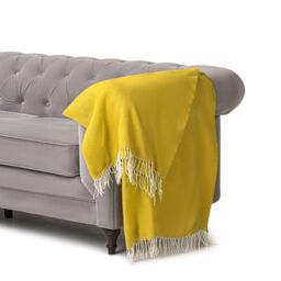 Luxury Living 100% Acrylic Throw - 150cm x 125cm - Lime - Size: 150 cm x 125 cm