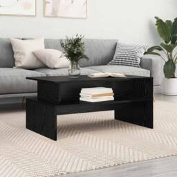Berkfield Home Traditional Coffee Table Black oak 90 x 55 x 42.5 cm Engineered wood - thumbnail 4