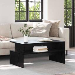 Berkfield Home Traditional Coffee Table Black oak 90 x 55 x 42.5 cm Engineered wood - thumbnail 2