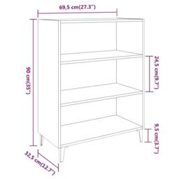 Berkfield Home Sideboard Concrete Grey 69.5x32.5x90 cm Engineered Wood - thumbnail 7