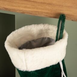 Samuel Alexander 60cm Green Christmas Stocking with White Cuff & Pom Poms - thumbnail 6