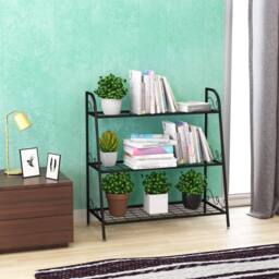 Kelvenix 3-tier Metal Plant Stand Shelf Multifunctional Flower Rack in Black - thumbnail 5