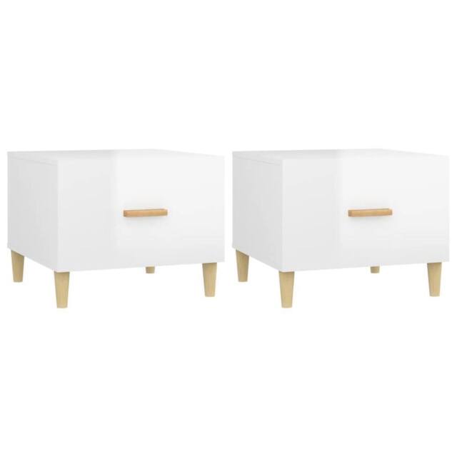 Berkfield Home Coffee Tables 2 pcs High Gloss White 50x50x40 cm Engineered Wood - Size: 50 x 50 x 40 cm - image 1