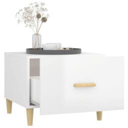 Berkfield Home Coffee Tables 2 pcs High Gloss White 50x50x40 cm Engineered Wood - Size: 50 x 50 x 40 cm - thumbnail 5