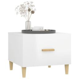Berkfield Home Coffee Tables 2 pcs High Gloss White 50x50x40 cm Engineered Wood - Size: 50 x 50 x 40 cm - thumbnail 4