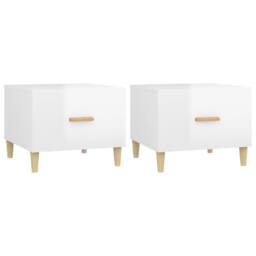 Berkfield Home Coffee Tables 2 pcs High Gloss White 50x50x40 cm Engineered Wood - Size: 50 x 50 x 40 cm - thumbnail 1