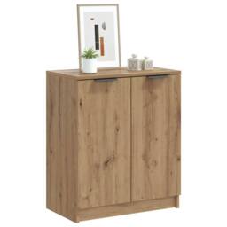 Berkfield Home Shoe Cabinet Artisian Oak 59x35x70 cm Engineered Wood in Brown - Size: 59 x 35 x 70 cm - thumbnail 3