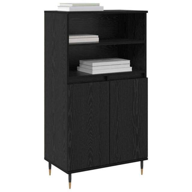 Berkfield Home Highboard with Shelf with Storage with Door Black Engineered wood - image 1