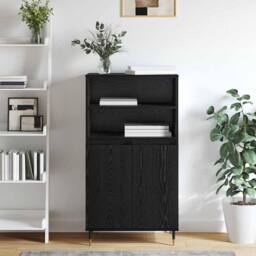 Berkfield Home Highboard with Shelf with Storage with Door Black Engineered wood - thumbnail 4
