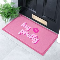Artsy Mats Hey Pretty Lips Doormat (70 x 40cm) in Pink - Size: 40 cm x 70 cm - thumbnail 1