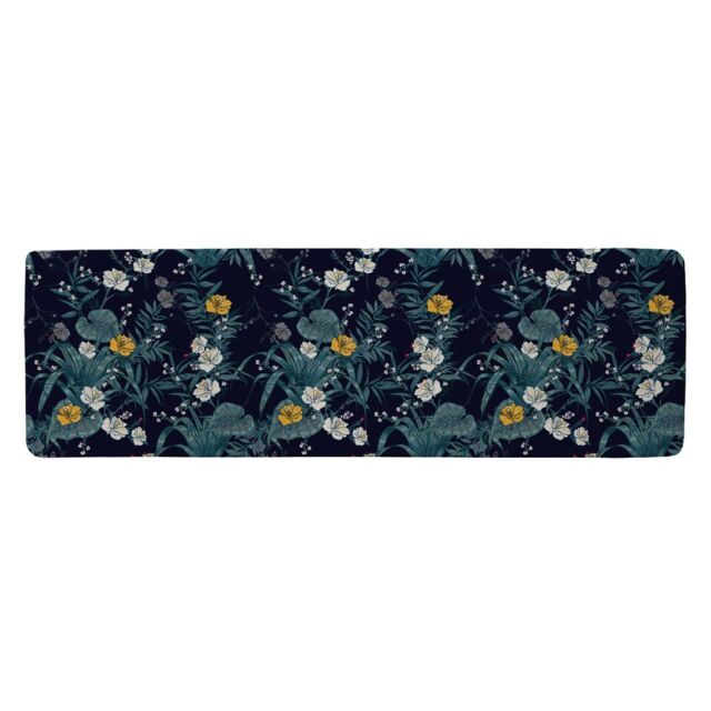 Benjamin Tate Design Blue & Yellow Flowers Runner Rug in Natural - Size: 67 cm x 230 cm - image 1