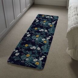 Benjamin Tate Design Blue & Yellow Flowers Runner Rug in Natural - Size: 67 cm x 230 cm - thumbnail 4