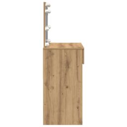Berkfield Home Dressing Table with LED Artisan Oak 100x40x120 cm in Brown - Size: 100 x 40 x 120 cm - thumbnail 7