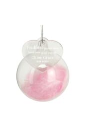 Personalised Memento Company Personalised Pink Memorial Feather Bauble - thumbnail 1
