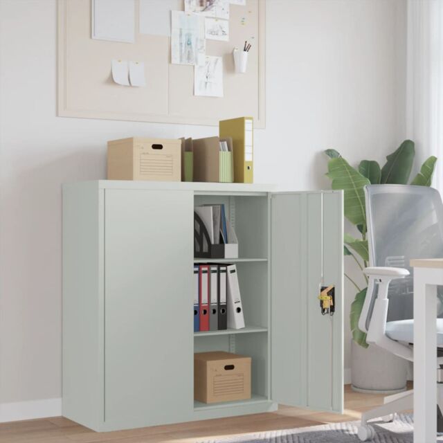 Berkfield Home File Cabinet Light Grey 90x40x105 cm Steel - Size: 90 x 40 x 105 cm - image 1