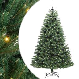 Berkfield Home Artificial Hinged Christmas Tree Green 210 cm PVC & Metal - thumbnail 2