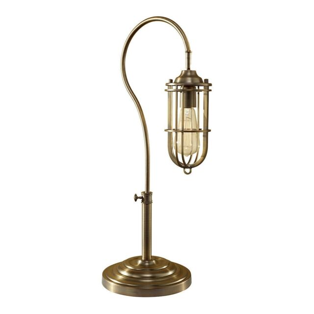 Loops Table Lamp Lamp Cage Alter Height Dark Antique Brass LED E27 60W in Metallics