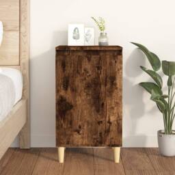 Berkfield Home Bedside Cabinet Smoked Oak 40x35x70 cm Engineered Wood in Brown - Size: 40 x 35 x 70 cm - thumbnail 2