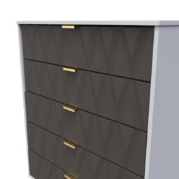 Ready Assembled 2 U Dallas 5 Drawer Chest (Ready Assembled) in Dark Grey - thumbnail 4