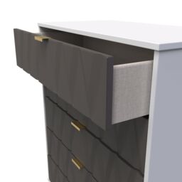Ready Assembled 2 U Dallas 5 Drawer Chest (Ready Assembled) in Dark Grey - thumbnail 5