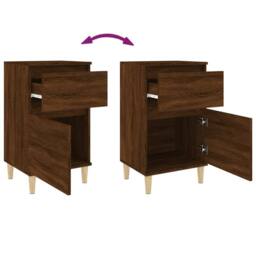 Berkfield Home Elegant Bedside Cabinets 2 pcs Brown Oak 40x35x70 cm - Size: 40 x 35 x 70 cm - thumbnail 9