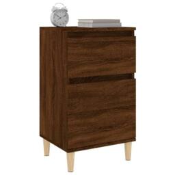 Berkfield Home Elegant Bedside Cabinets 2 pcs Brown Oak 40x35x70 cm - Size: 40 x 35 x 70 cm - thumbnail 4
