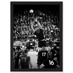 Artery8 Coleman Rugby Union Line Out New Zealand Photo Artwork Framed Wall Art Print A4 in Black - thumbnail 1