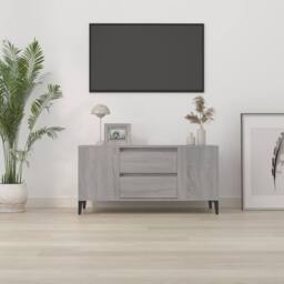 Berkfield Home TV Cabinet Grey Sonoma 102x44.5x50 cm Engineered Wood - thumbnail 1