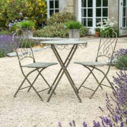 Ascalon Design Ltd Avalon Bistro Set - 3pc - L60 x W60 x H73 cm - Green Rust - thumbnail 2