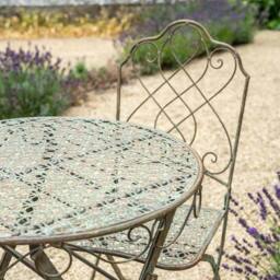 Ascalon Design Ltd Avalon Bistro Set - 3pc - L60 x W60 x H73 cm - Green Rust - thumbnail 4