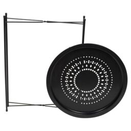 EONLION Black Folding Metal Round Bistro Coffee Table Patio Indoor Outdoor Furniture - thumbnail 3