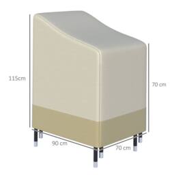 STILVORA Garden Furniture Cover 115 x 70 x 90 cm in Cream - thumbnail 3