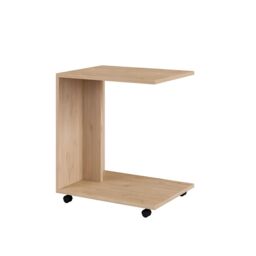 FWStyle Oak Effect Mobile Sofa End Laptop Table in Brown - thumbnail 2