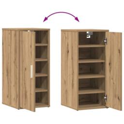 Berkfield Home Shoe Cabinet Artisan Oak 32x35x70 cm Engineered Wood in Brown - Size: 32 x 35 x 70 cm - thumbnail 8