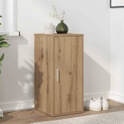 Berkfield Home Shoe Cabinet Artisan Oak 32x35x70 cm Engineered Wood in Brown - Size: 32 x 35 x 70 cm - thumbnail 2