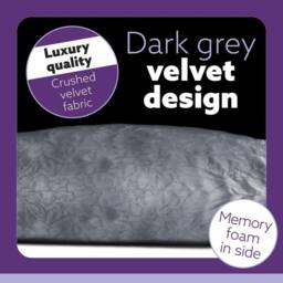 Aamira Dark Grey Pregnancy Maternity Pillow, 140x65x20cm C Shaped Memory Foam - Size: 140 x 65 x 20 cm - thumbnail 5
