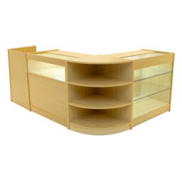 Monstershop Hyperion LED Shop Counter Set K900, B900, TB60 & LM60 - Maple in Beige - thumbnail 1