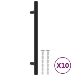 Berkfield Home Cabinet Handles 10 pcs Black 160 mm Stainless Steel - thumbnail 2