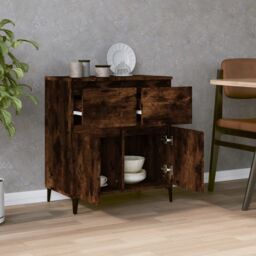 Berkfield Home Sideboard Smoked Oak 60x35x70 cm Engineered Wood in Brown - Size: 60 x 35 x 70 cm - thumbnail 3