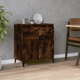 Berkfield Home Sideboard Smoked Oak 60x35x70 cm Engineered Wood in Brown - Size: 60 x 35 x 70 cm - thumbnail 1