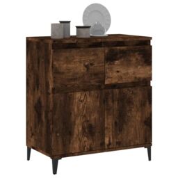 Berkfield Home Sideboard Smoked Oak 60x35x70 cm Engineered Wood in Brown - Size: 60 x 35 x 70 cm - thumbnail 4