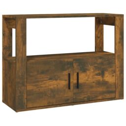 Berkfield Home Sideboard Smoked Oak 80x30x60 cm Engineered Wood in Brown - Size: 80 x 30 x 60 cm - thumbnail 2
