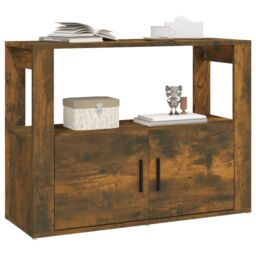 Berkfield Home Sideboard Smoked Oak 80x30x60 cm Engineered Wood in Brown - Size: 80 x 30 x 60 cm - thumbnail 4