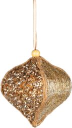 Shatchi 3Pcs Gold Sequin Bauble 10.5cm - Christmas Tree Hanging Decorations Festive Fairy Tale Themed - thumbnail 2