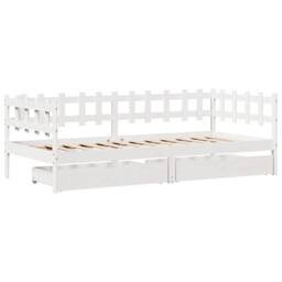 Berkfield Home Daybed with Drawers without Mattress White 80x200 cm Solid Wood - thumbnail 3