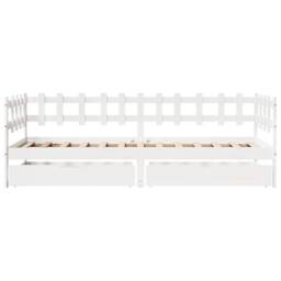 Berkfield Home Daybed with Drawers without Mattress White 80x200 cm Solid Wood - thumbnail 4