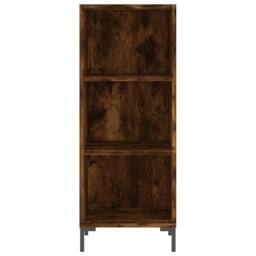 Berkfield Home Highboard Smoked Oak 34.5x34x180 cm Engineered Wood in Brown - thumbnail 6
