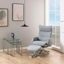 Furniture To Go Katrine Nest of Tables with Glass Top Set of 3 in Silver - thumbnail 6